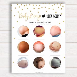 baby bump or beer belly game