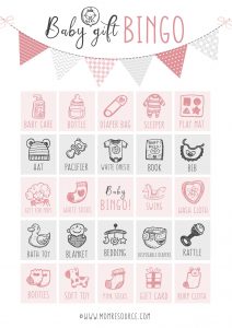 baby shower bingo printable