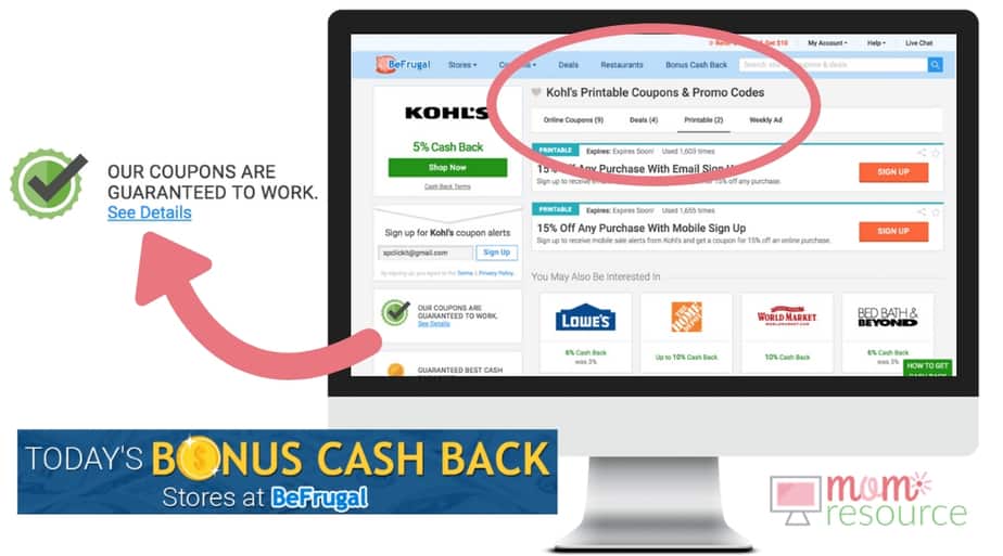 Save money even without Kohls coupons just by knowing this ONE easy tip. Get codes & free printables for all kind of products. These tips can be used on everything from kids boots to women shoes to bedding to juniors outfits to jewelry, dresses, kitchen, purses, eyeliner, plus size clothes, home decor & more. Use this hack to start saving money - even if it’s not black friday or Christmas. No Kohls coupons? No problem!
