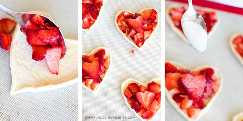 strawberry heart pastry