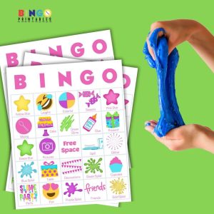 Slime party game bingo printable cards
