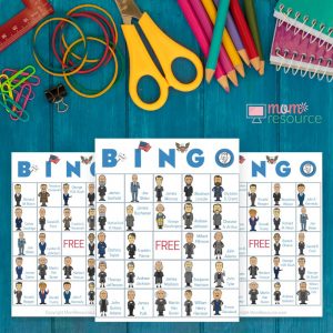 presidents bingo printable cards for large groups
