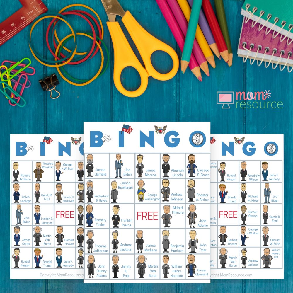 presidents bingo printable cards for large groups