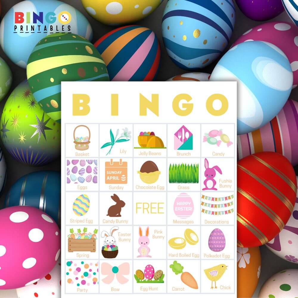 easter bingo printable easter eggs