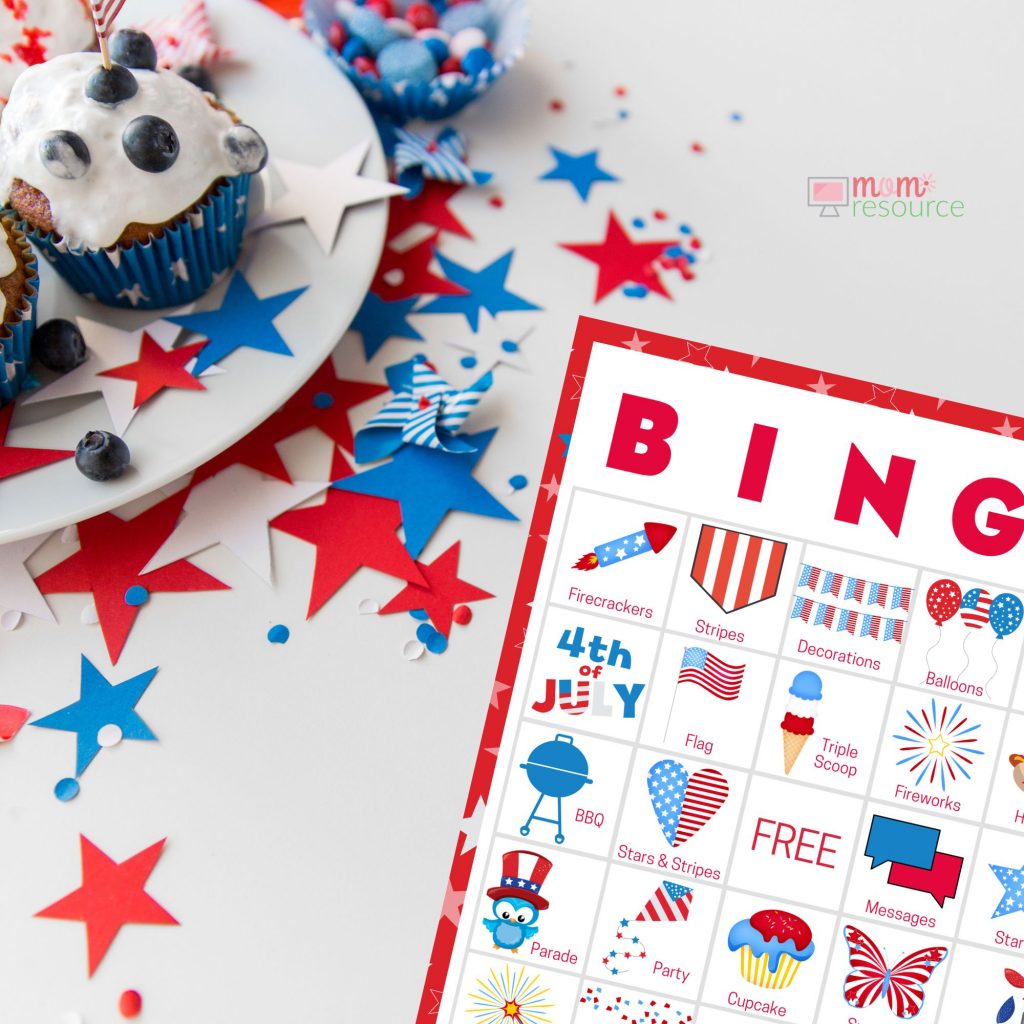 4th of july bingo cards printable