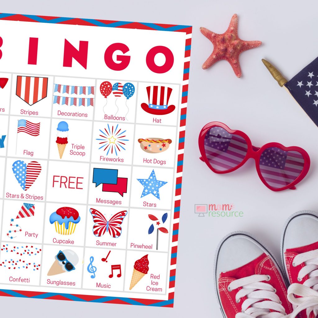 july bingo game cards