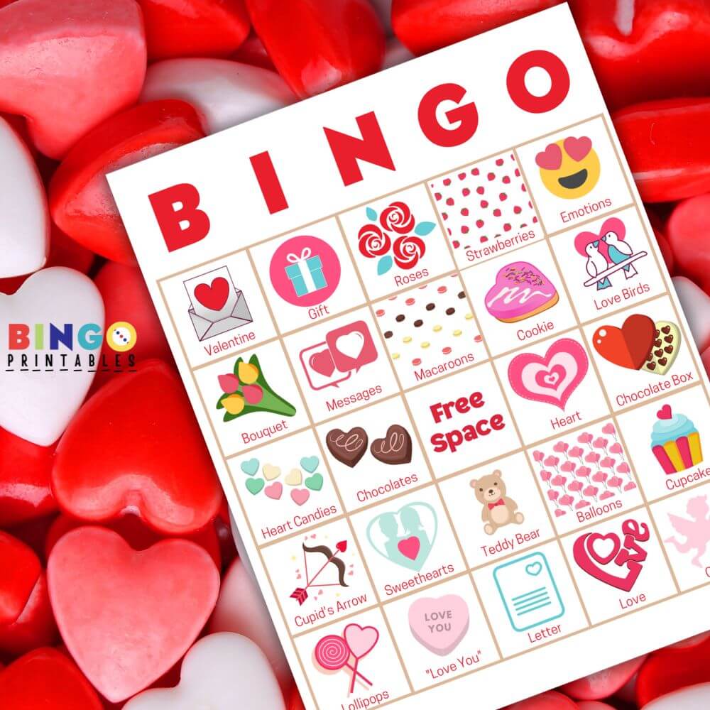 valentines bingo printable classic game