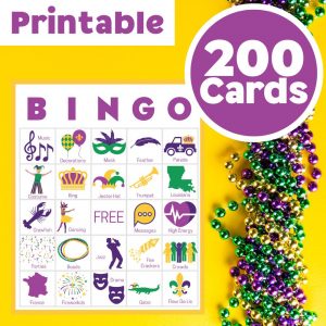 mardi gras large game bingo 200 cards