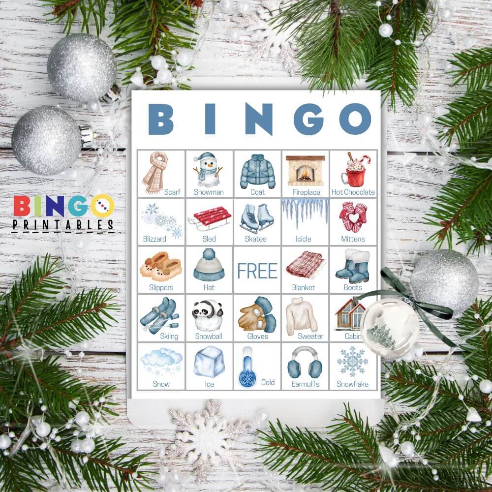 Winter-themed bingo cards