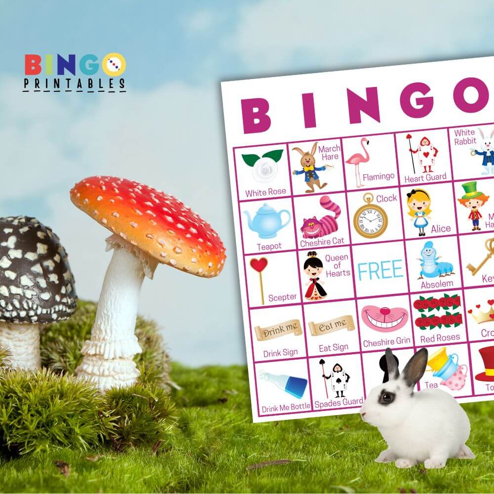 wonderland themed bingo ideas